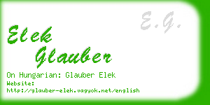 elek glauber business card